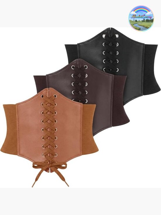 3 Piece Tied Elastic Waist Corset Belt for Women Costume Cosplay main image 6
